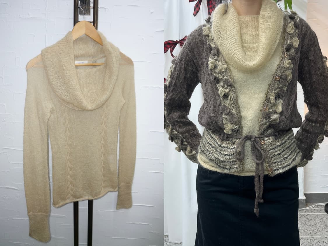 drape neck knit 상품이미지1