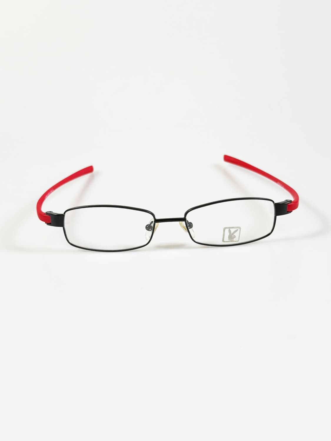 90s PLAYBOY 블랙 레드 메탈 슬림 스퀘어 빈티지 안경 상품이미지3