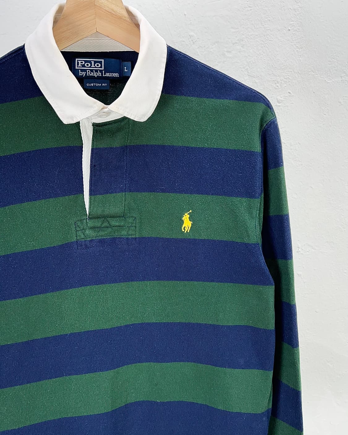 폴로 랄프로렌 스트라이프 코튼 럭비 카라 셔츠 상품이미지3