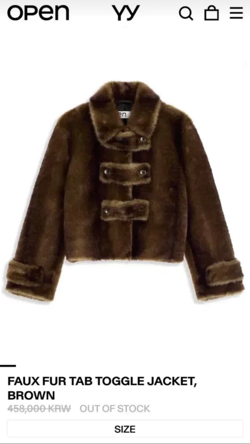 1/31까지판매 오픈와이와이 퍼자켓 브라운 상품이미지2