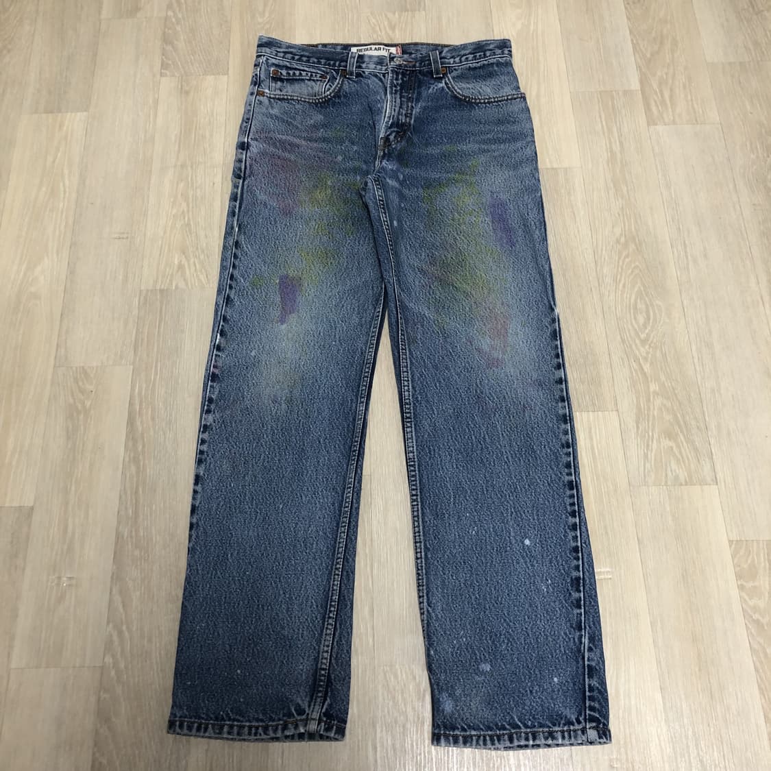 (32) 리바이스 Levi's 505 레귤러핏 페인팅 하드 워싱 데님 상품이미지1