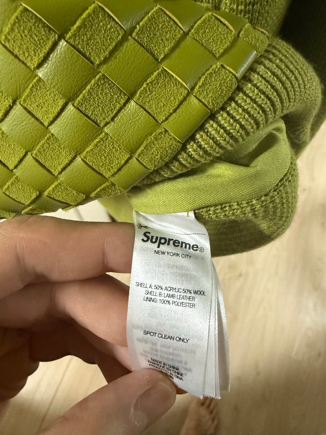 슈프림 레더 집업 니트 가디건 상품이미지3