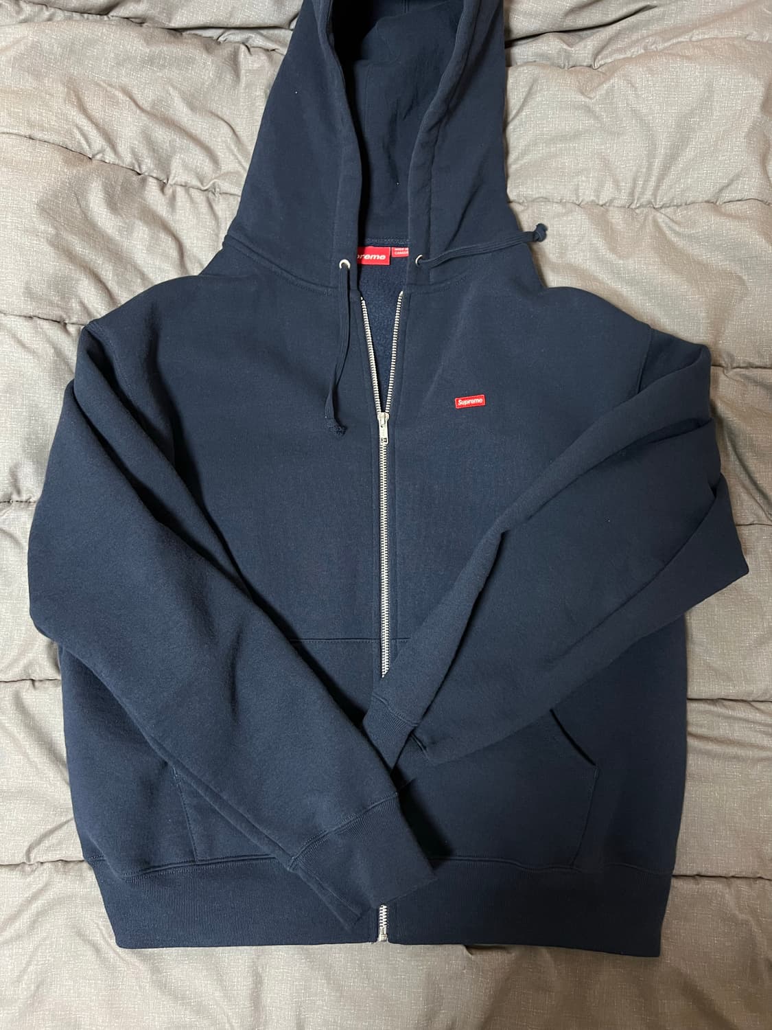 슈프림 스몰 박스 로고 네이비 후드집업 m 미디움 상품이미지1