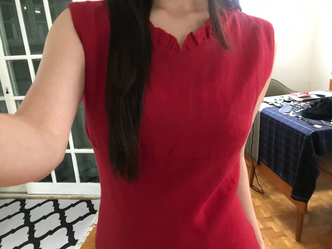 vintage pearl red one-piece 상품이미지3