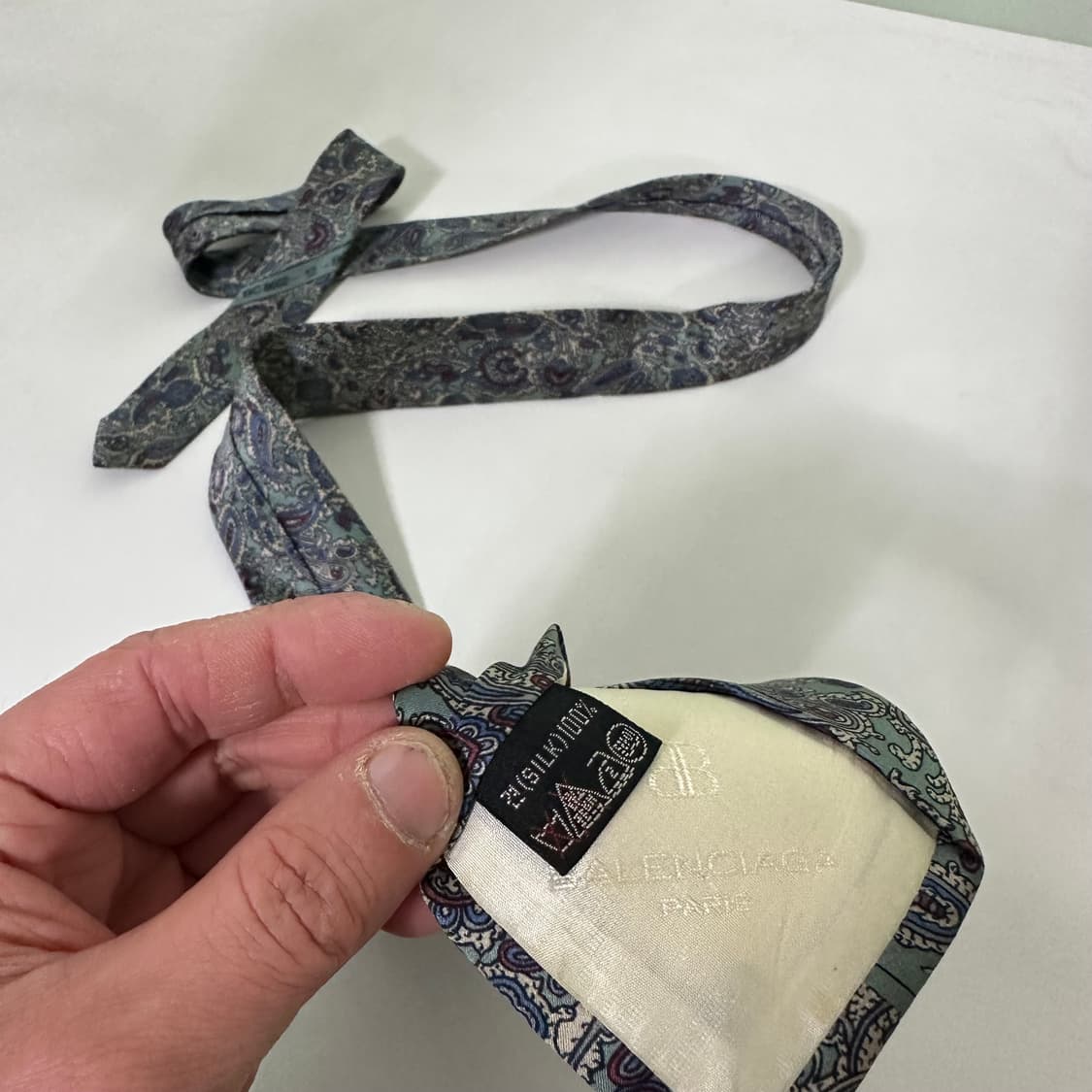 OS 발렌시아가 실크100% 페이즐리 넥타이 상품이미지4