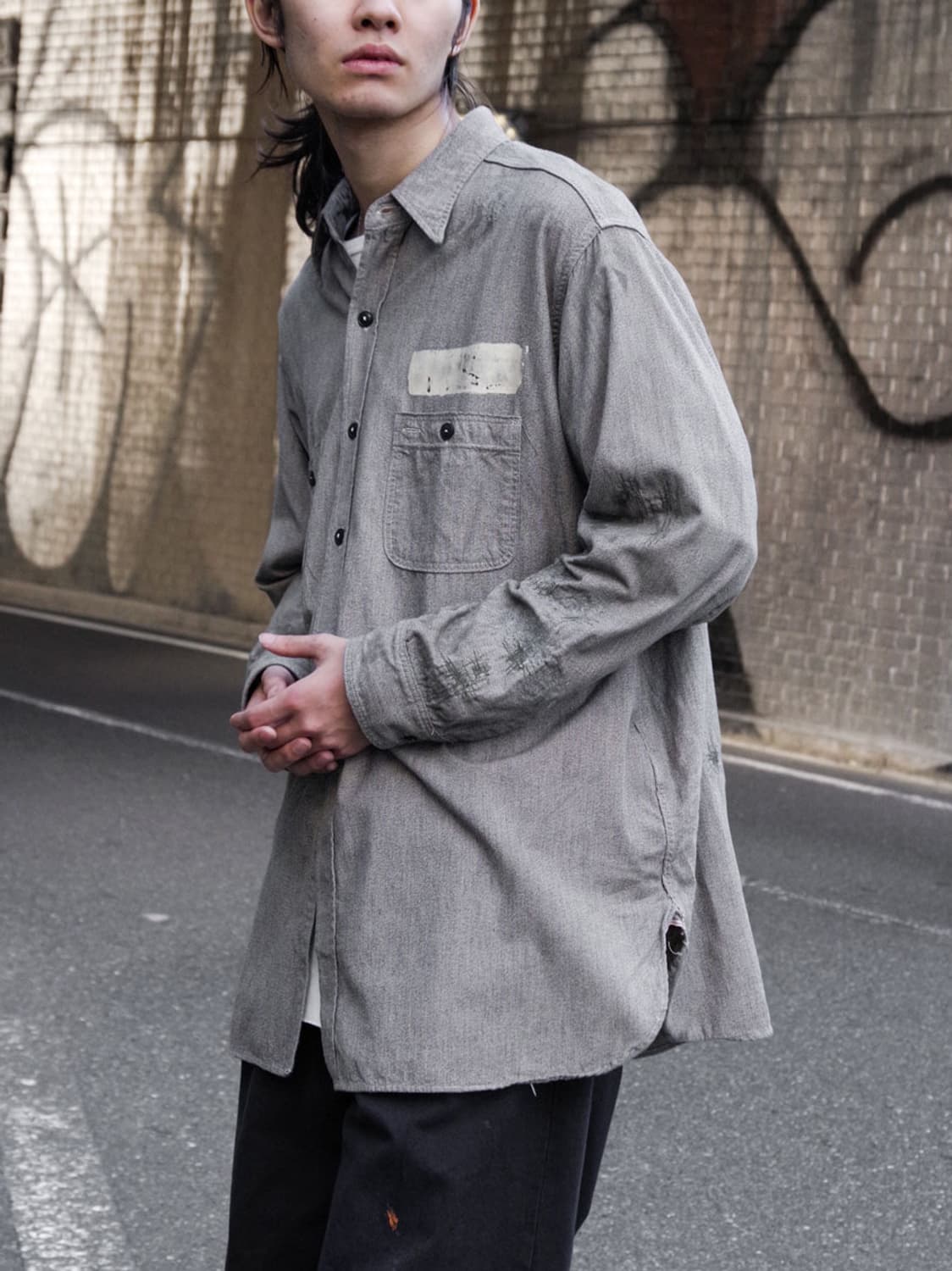 바우와우 프리즈너 샴브레이 셔츠 XL 상품이미지9