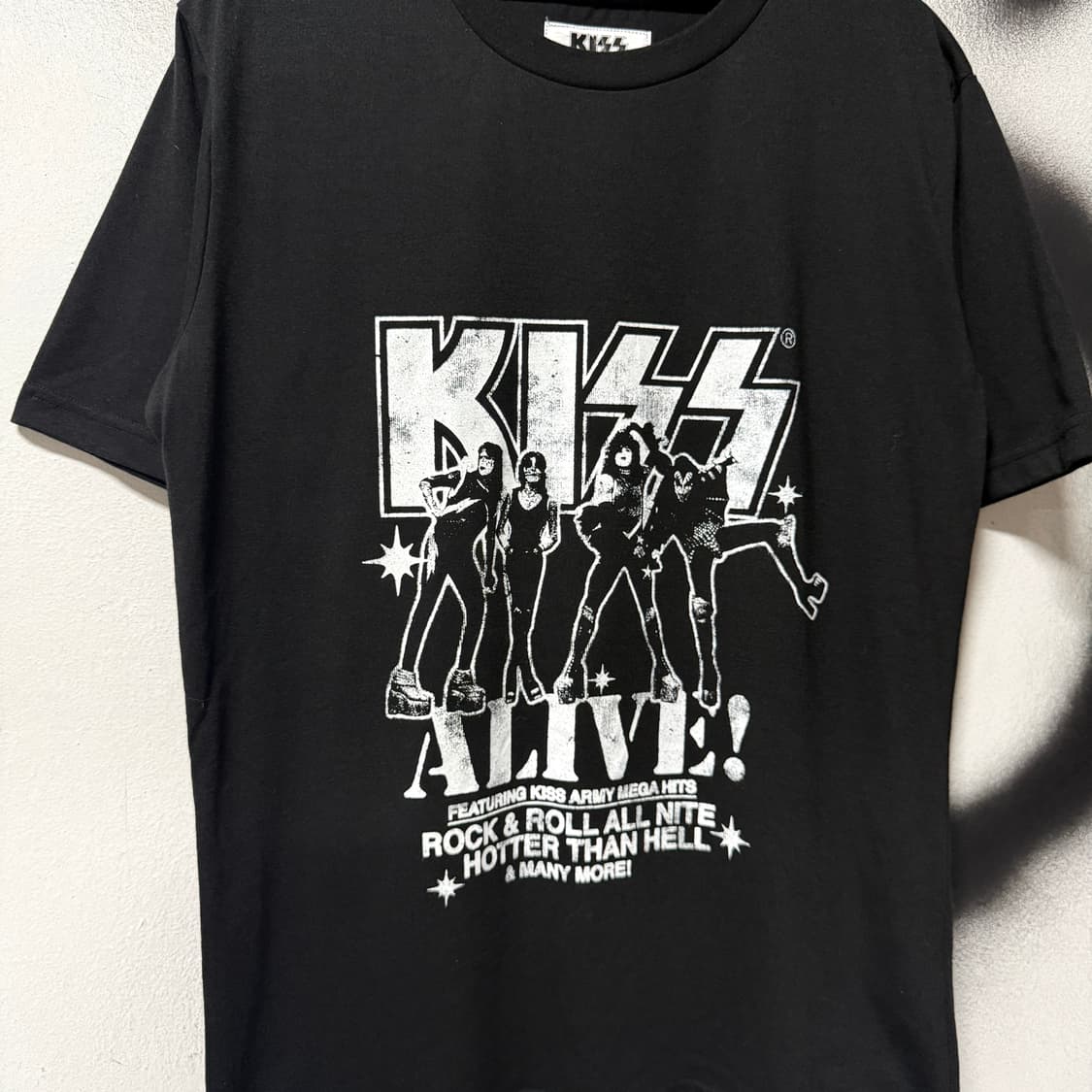 KISS 1975s 앨범 ALIVE! 기념 굿즈 반팔 밴드 티셔츠 상품이미지3