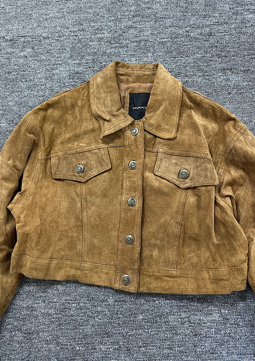 빈티지 크롭 가죽 자켓 M  상품이미지2