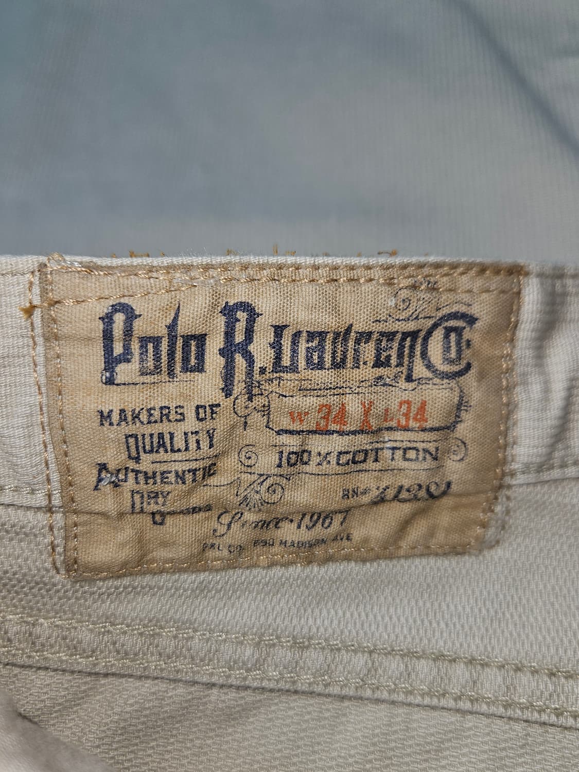 폴로 랄프로렌 가죽패치 RL 코듀로이 코튼팬츠 워크 슬랙스 바지 34 상품이미지4