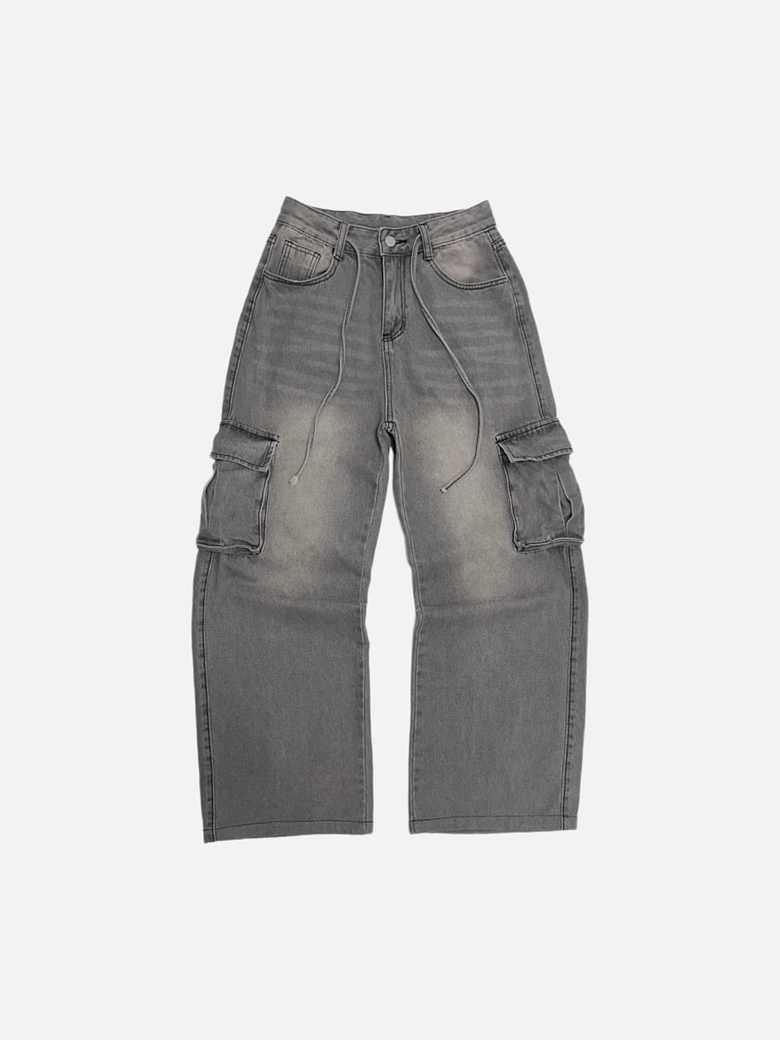 빈티지 워싱 카고 데님팬츠 그레이진 상품이미지1