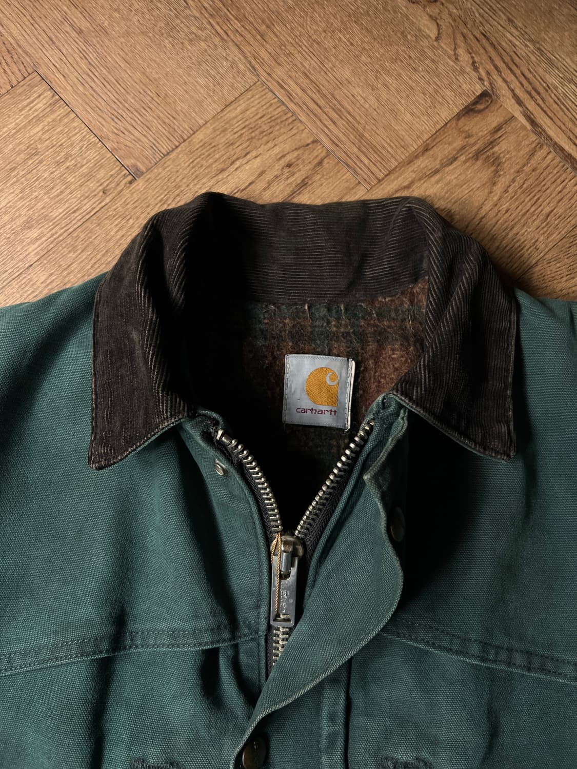 [L]칼하트 USA 헌터그린 캔버스 워크자켓 상품이미지2