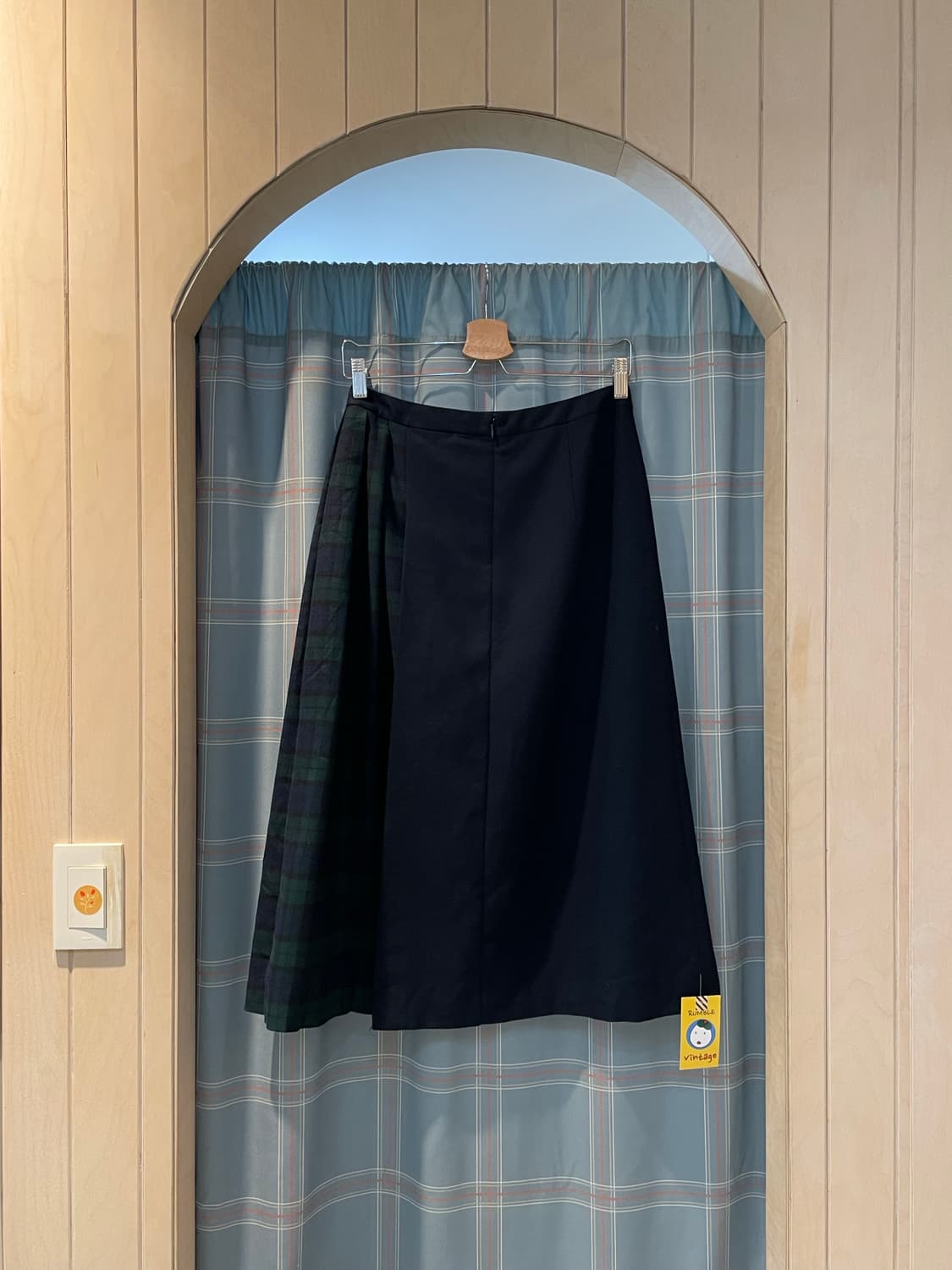 일본빈티지 체크배색주름스커트 상품이미지6