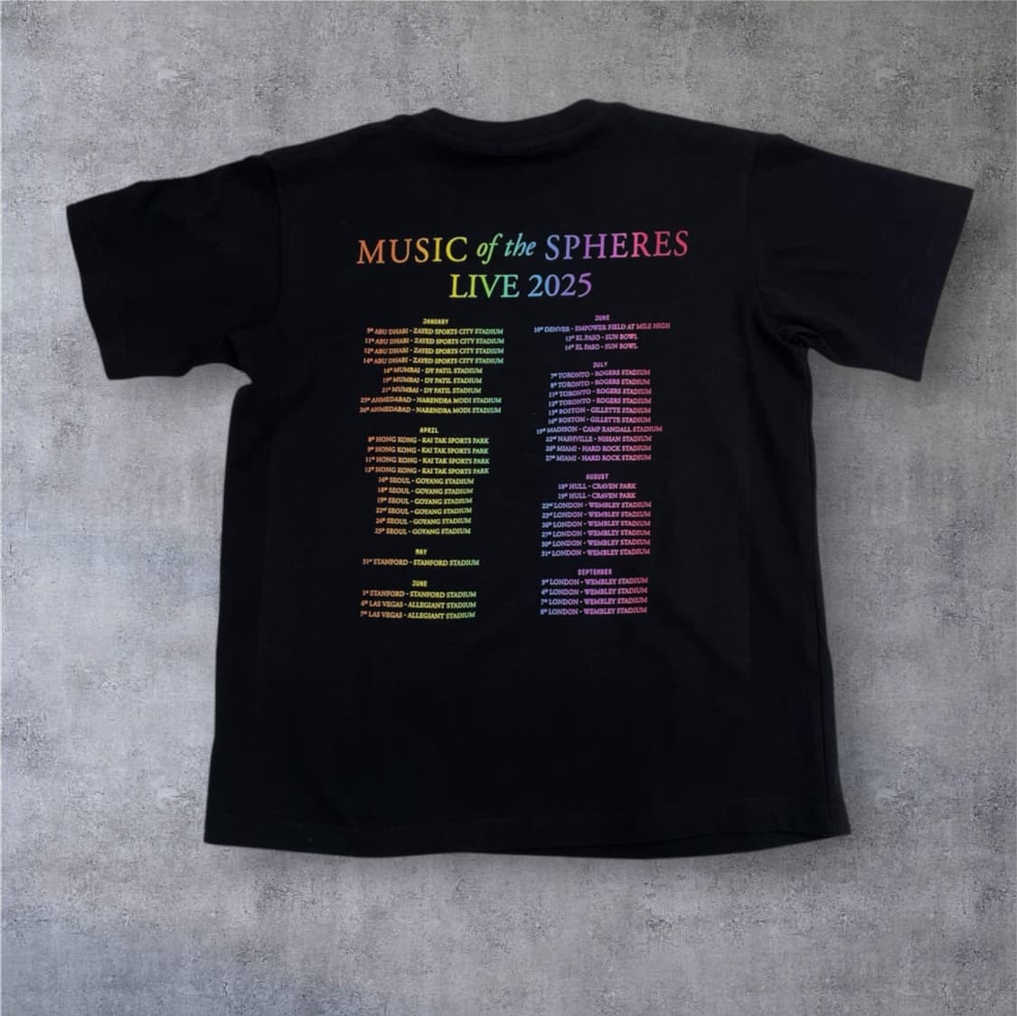 콜드플레이 뮤직 오브 더 스피어스 월드투어 블랙 반팔 티셔츠 YL 상품이미지5
