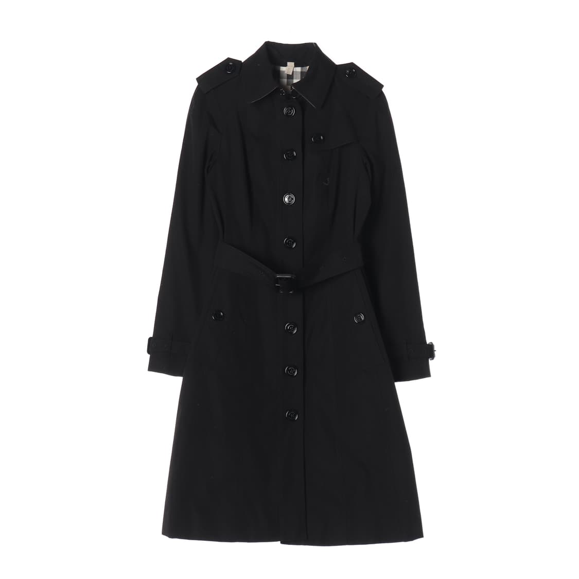 버버리 클래식 싱글 롱 트렌치코트 블랙 상품이미지1