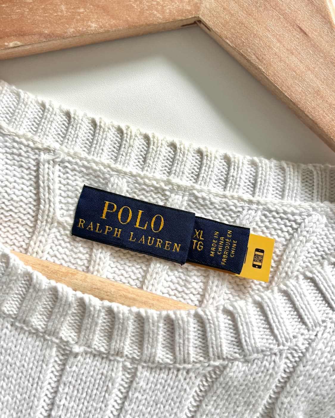 Polo 폴로 랄프로렌 QR라벨 레드포니 단가라 케이블 반팔니트 상품이미지6