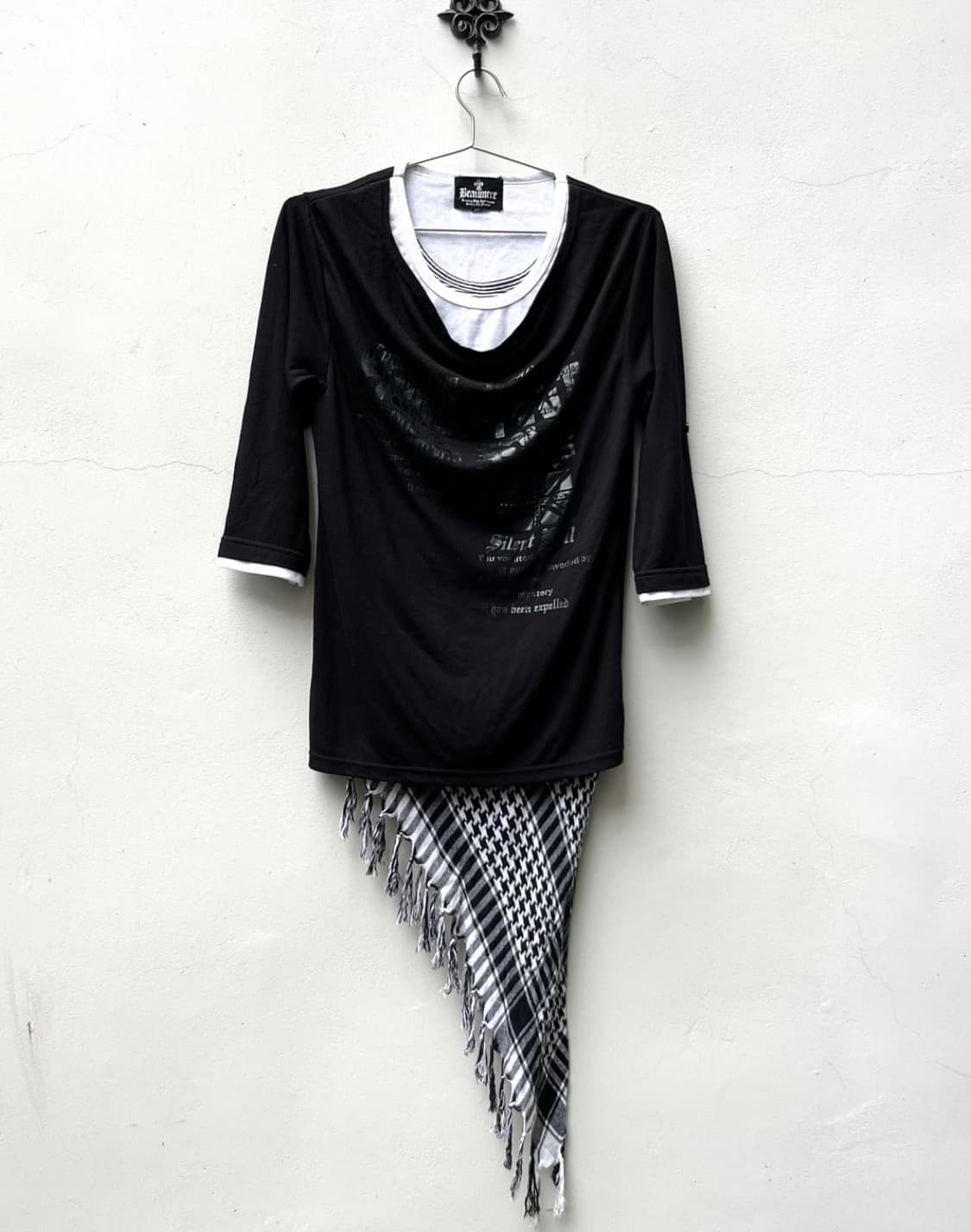 Beamere scarf layered drape top 상품이미지1