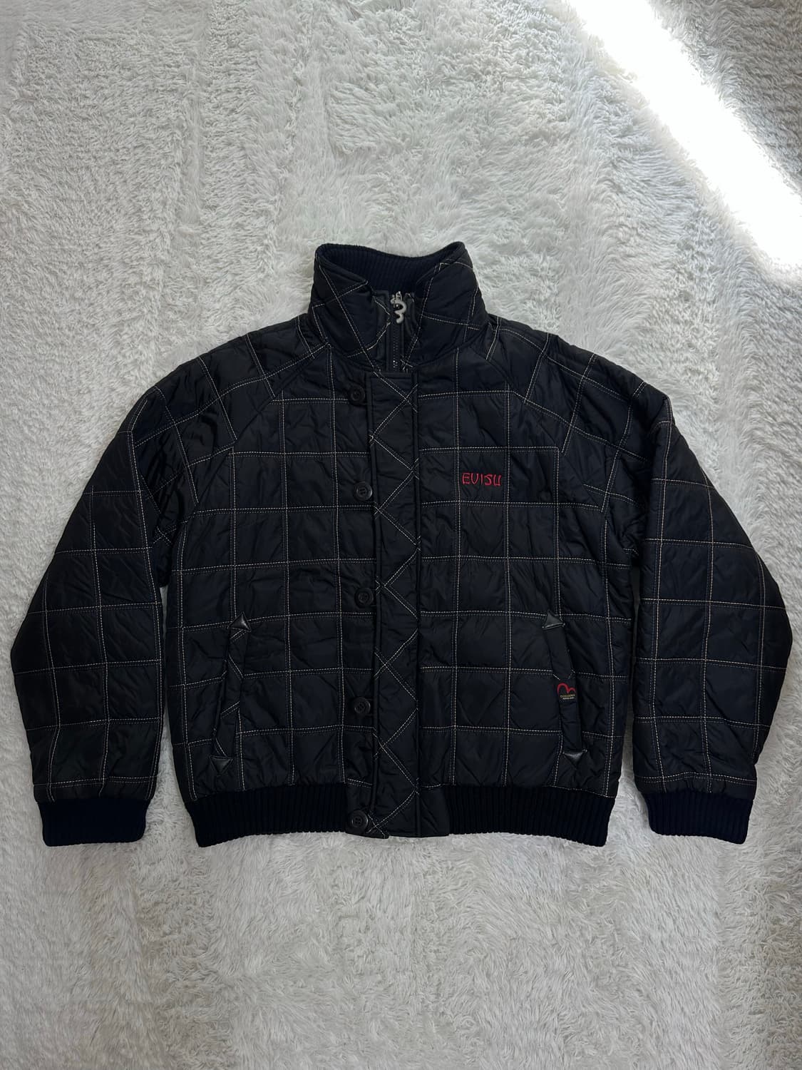 EVISU 에비수 퀼팅 자켓 XL 블랙 상품이미지3
