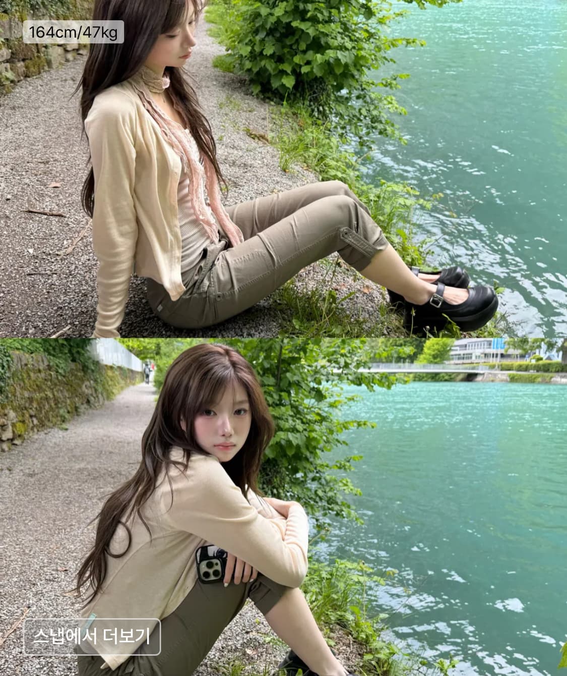 새상품) 미레코 카프리 카고 팬츠 카키 상품이미지2