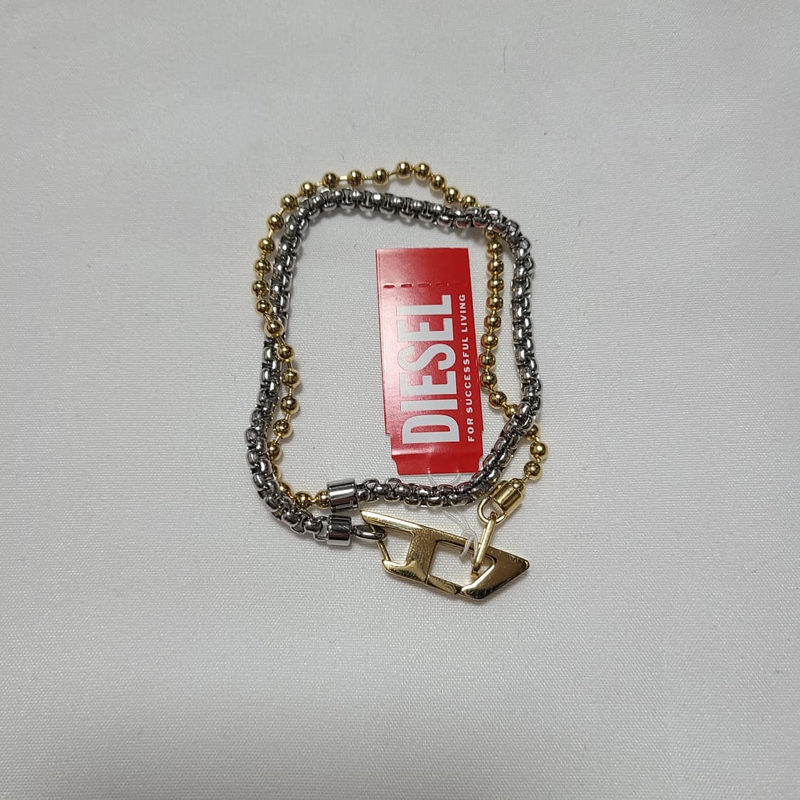 디젤 스테인리스 스틸 체인 투톤 팔찌 브레이슬릿 실버 골드 상품이미지6