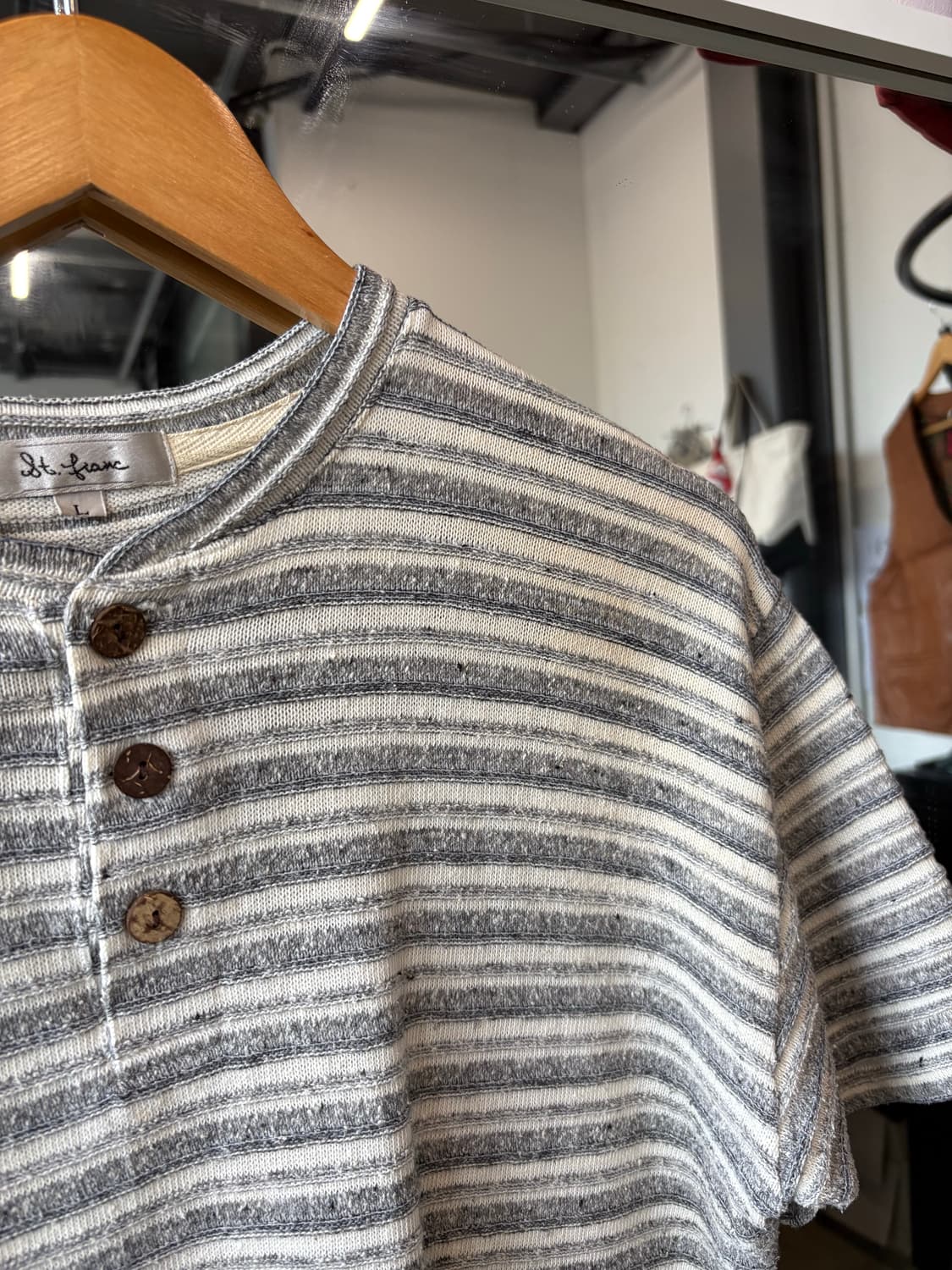 Stripe terry Henley Neck 상품이미지7
