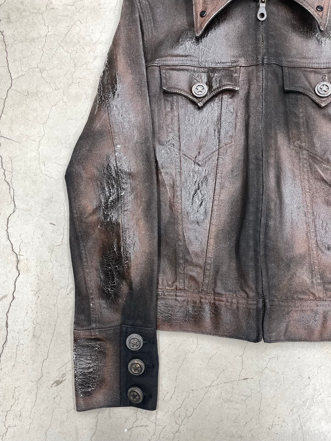 Led rechwe arizona waxed crack jacket(m) 상품이미지3