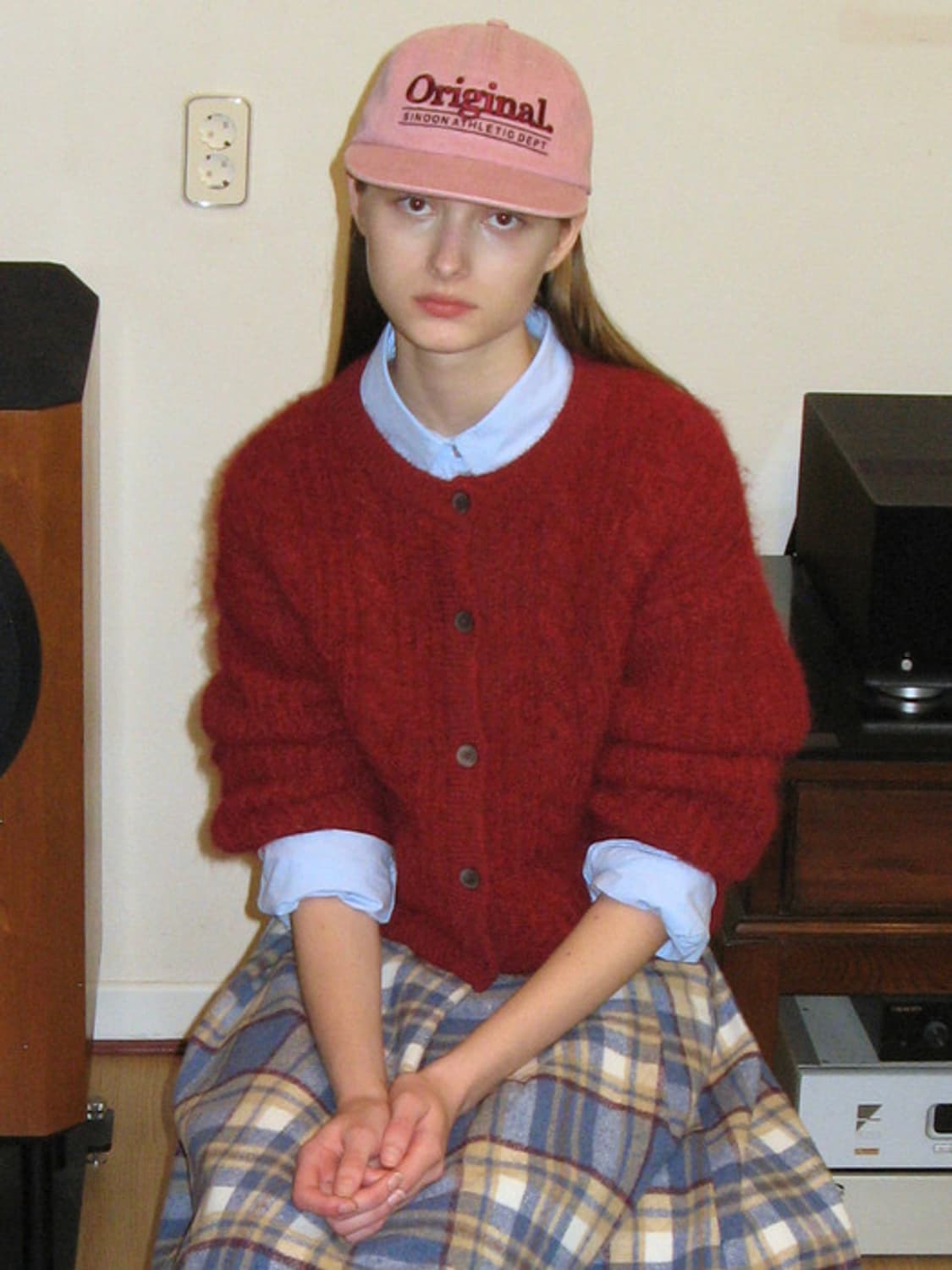 시눈 가디건 FISHER CROP HAIRY CARDIGAN (RED) 상품이미지1