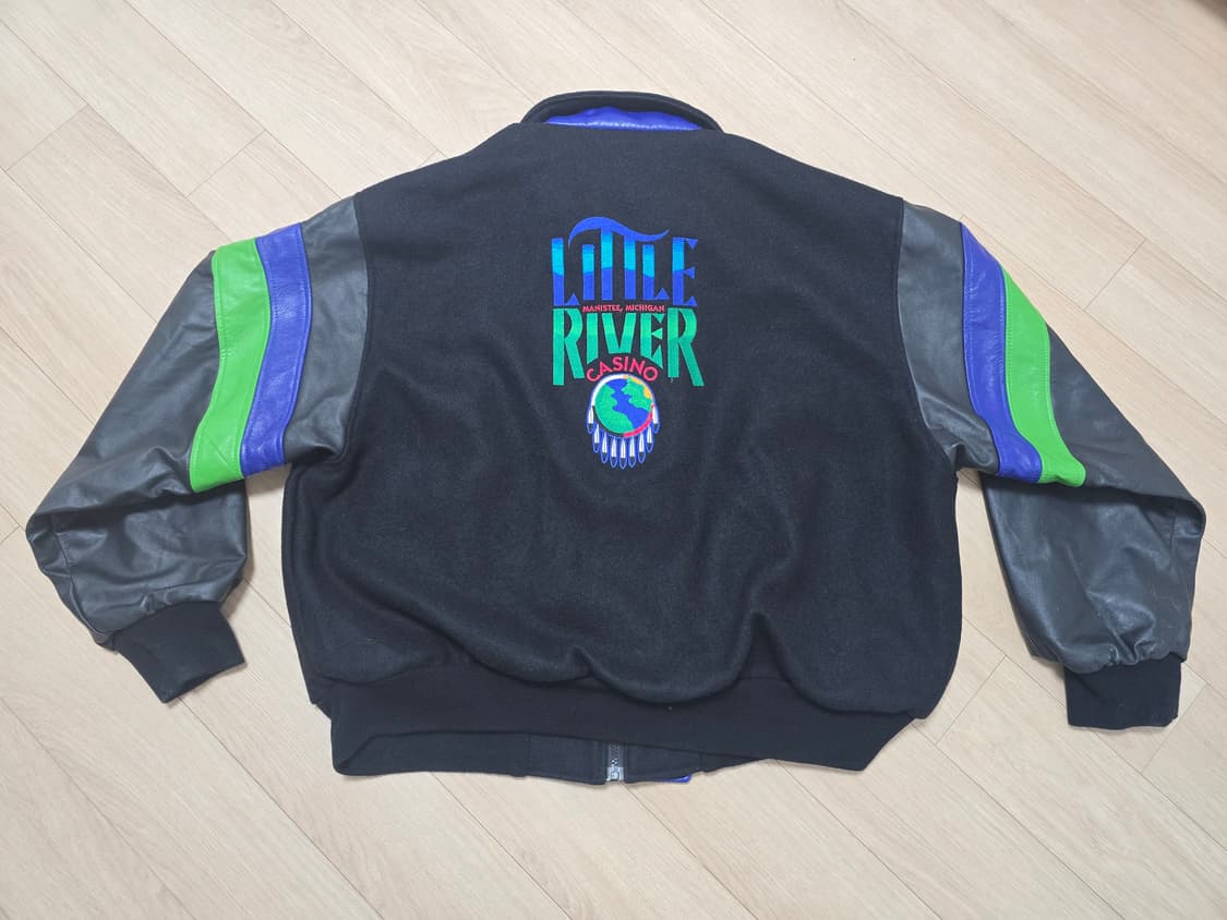 Little River Casino 레더 바시티자켓 L 상품이미지6