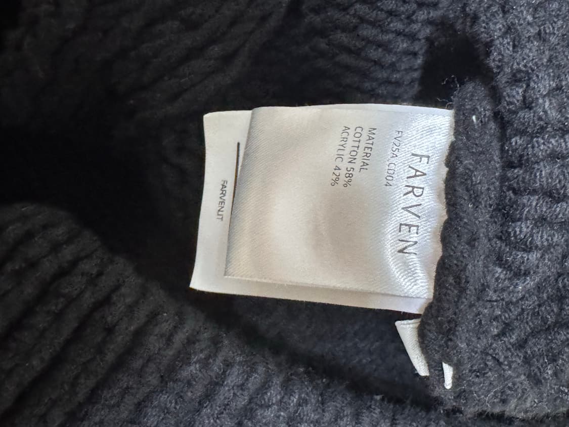 farven 파르벵 코튼 크롭 가디건 블랙 OS 상품이미지7