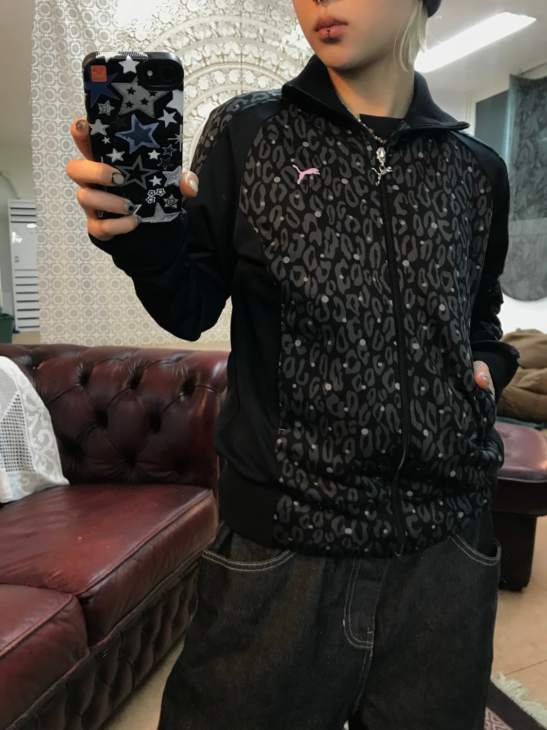 퓨마 여성 레오파드 저지 트랙탑  상품이미지2