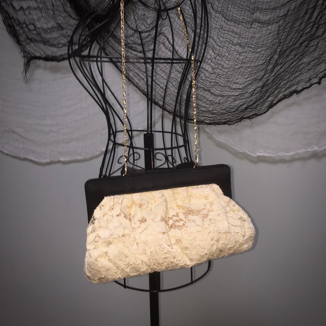 Vtg shiori big ribbon chain bag 상품이미지3