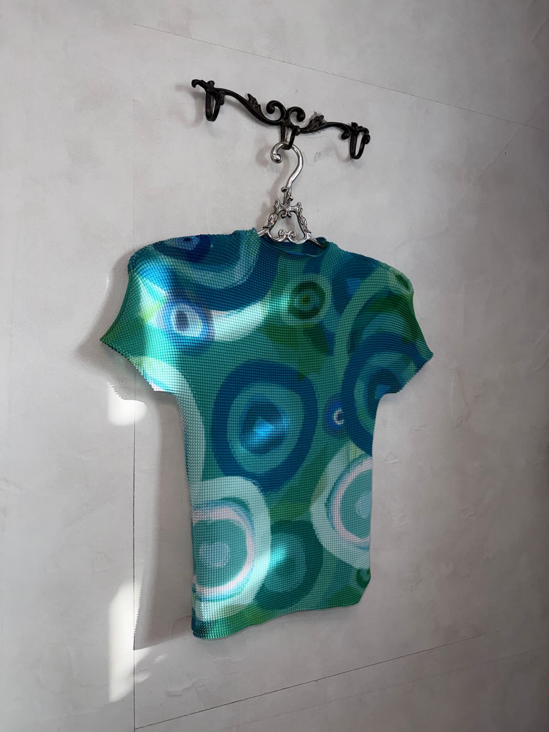 YOICHEU blue circle pleats half blouse 상품이미지3