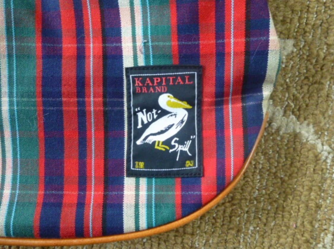 (새상품, 택o) Kapital 캐피탈 펠리컨 퍼플 체크 숄더백 상품이미지2