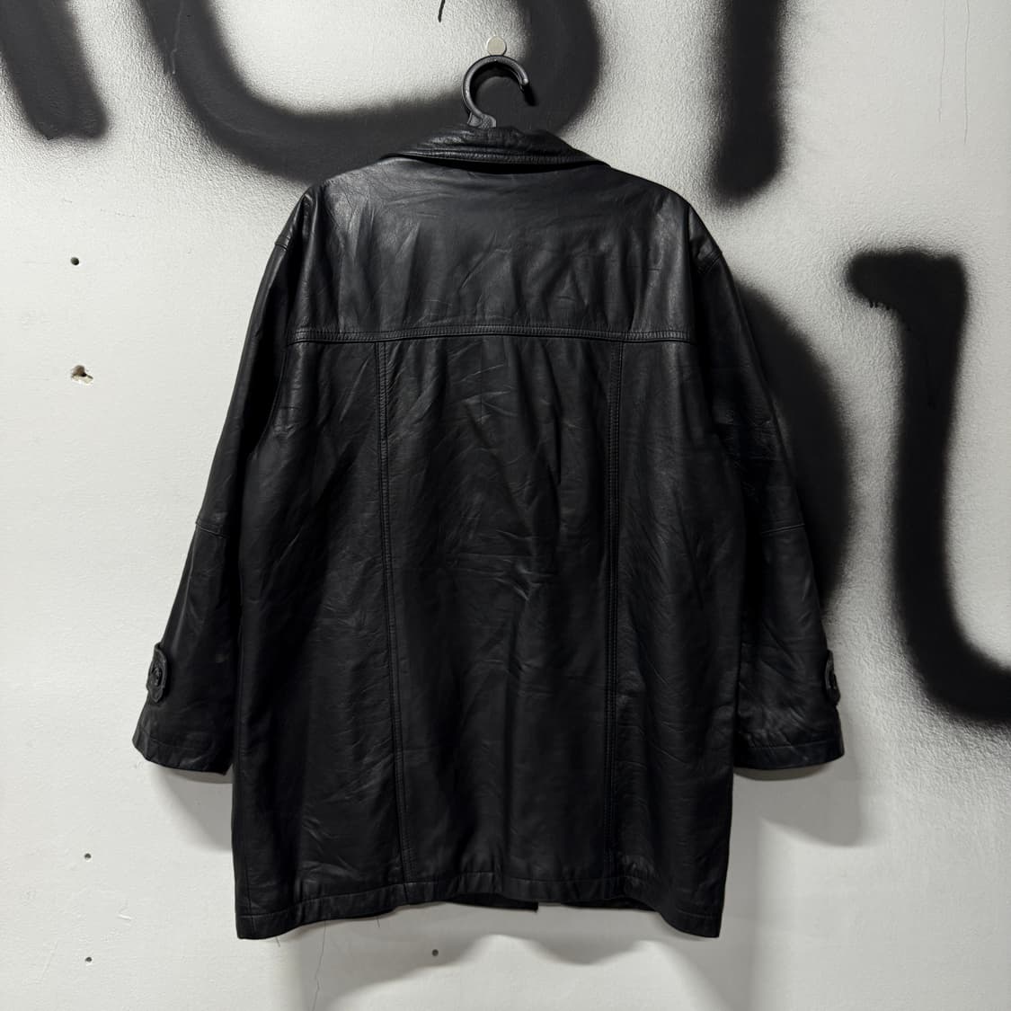 VTG 빈티지 100% 카우 레더 소가죽 더블 버튼 코트 상품이미지2