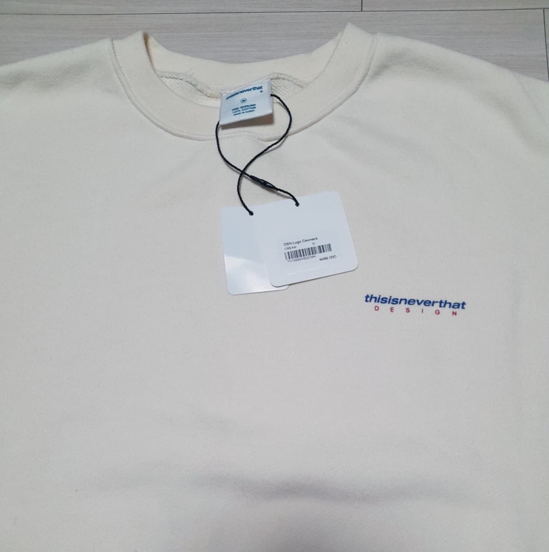 💥(새상품) 디스이즈네버댓 스웻셔츠 아이보리 (M)   상품이미지3