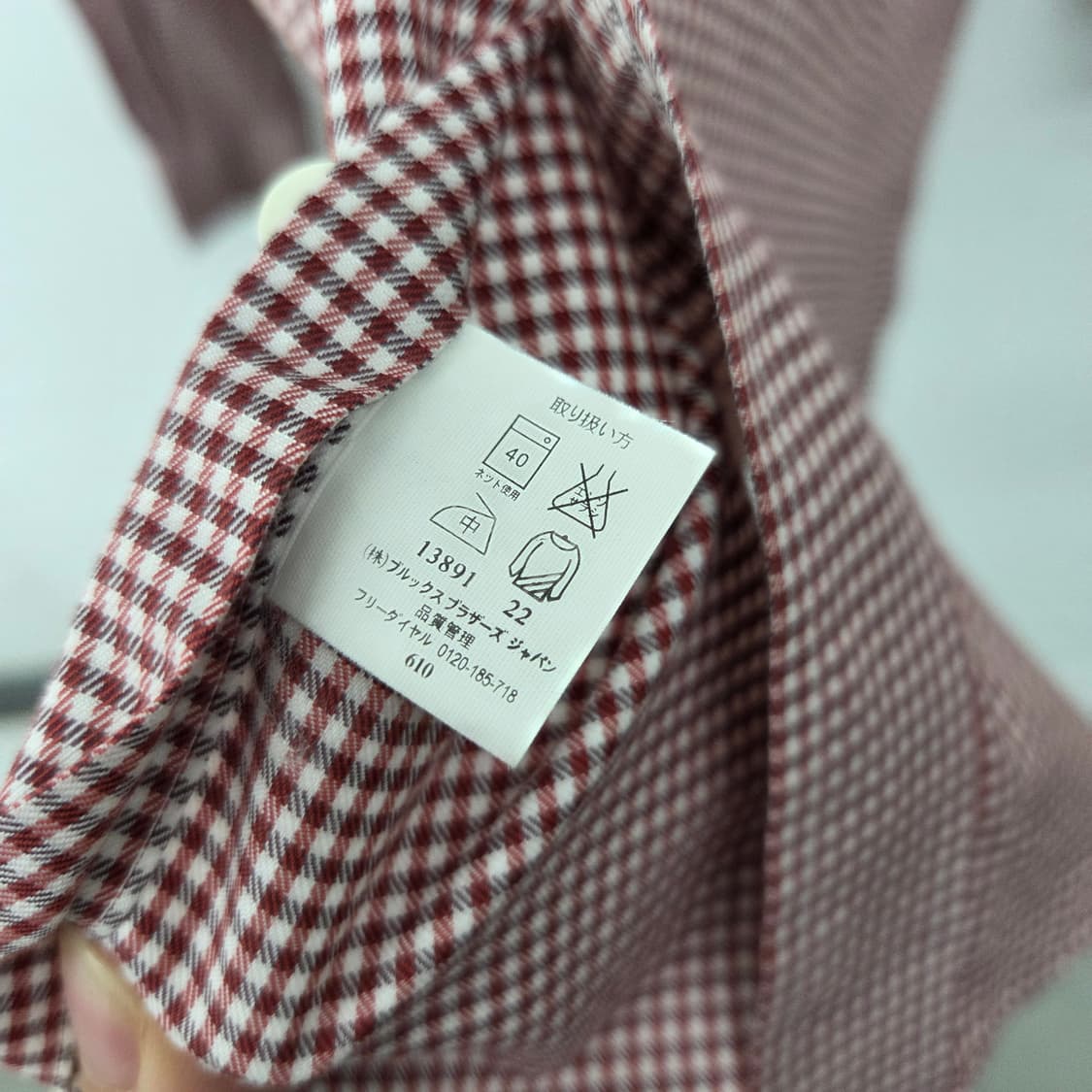 브룩스브라더스 체크 긴팔 셔츠 레드 남성S 상품이미지5