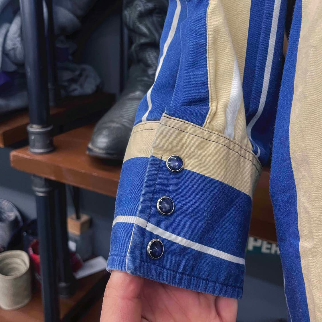 90s 랭글러 펄 스냅 멀티 스트라이프 패턴 웨스턴 셔츠 N507 상품이미지5