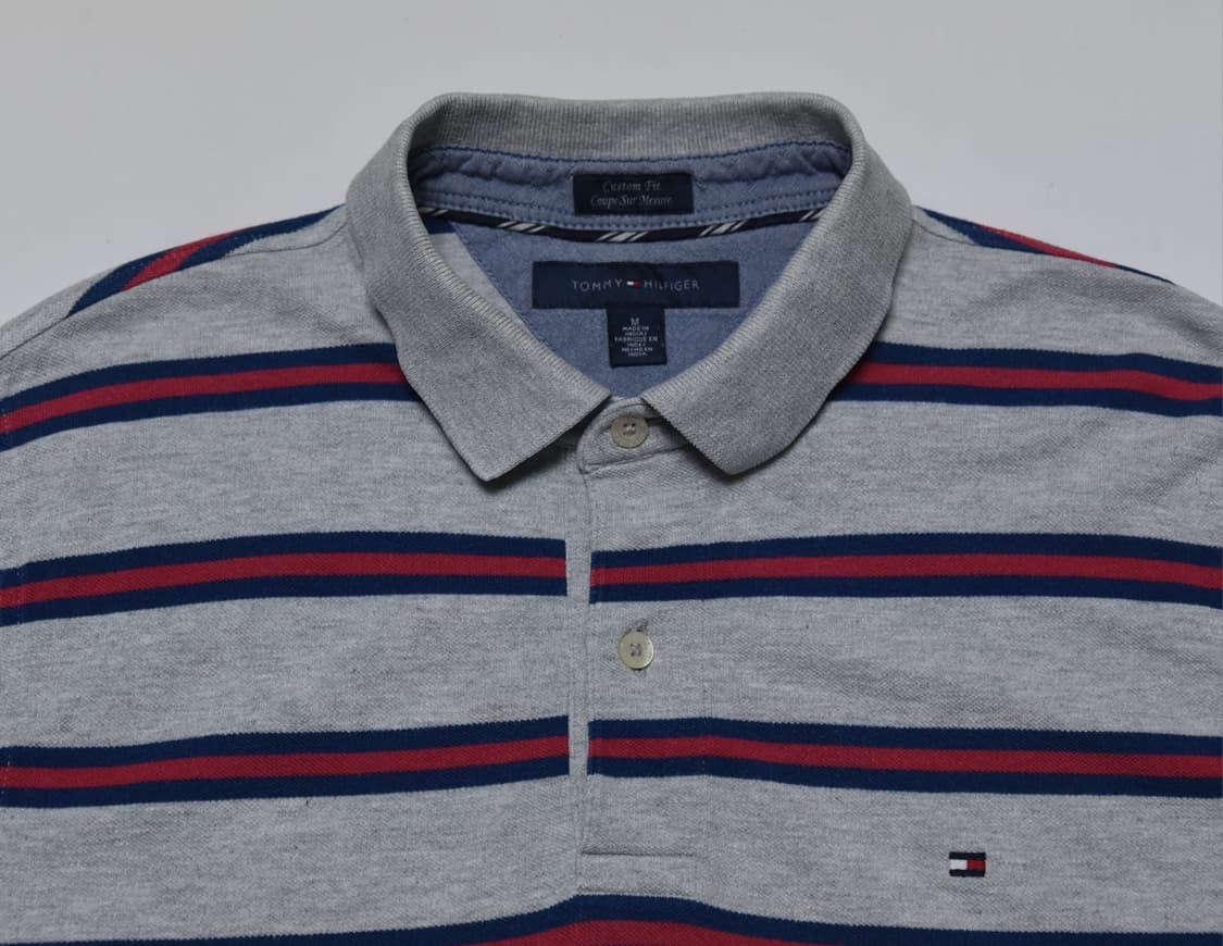 타미힐피거 스트라이프 카라티 M 거의 새상품 상품이미지1