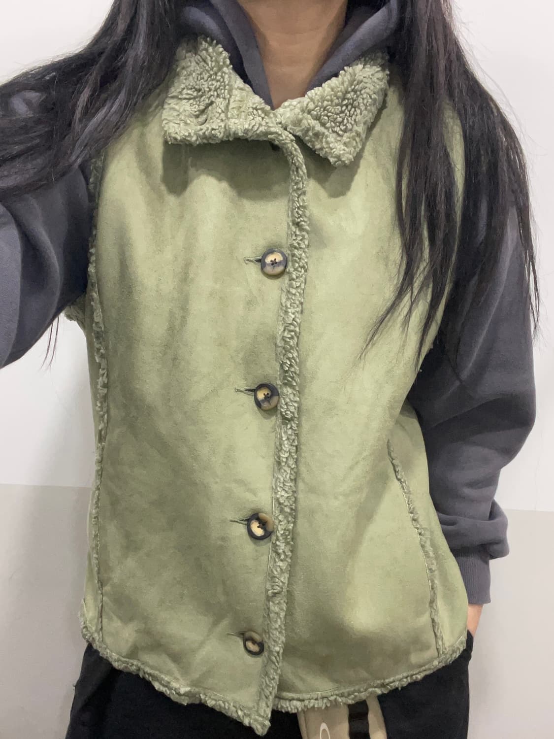 (빈티지)LL Bean 엘엘빈 베스트 퍼 트리밍 셰르파 무스탕 베스트 상품이미지1