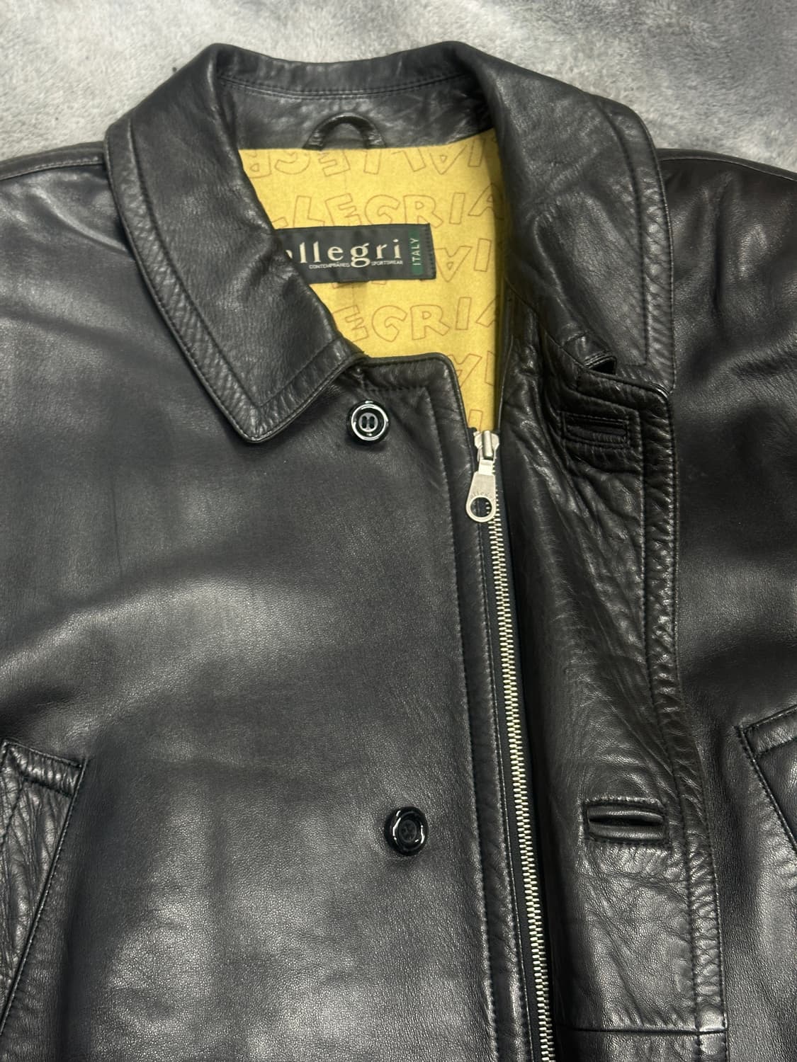 90s Allegri 램스킨 레더 자켓 L 상품이미지4