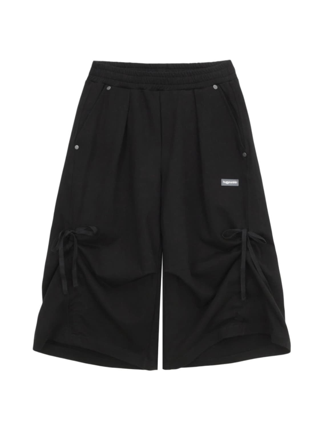 허그유어스킨 와이드 버뮤다 팬츠 블랙 상품이미지1