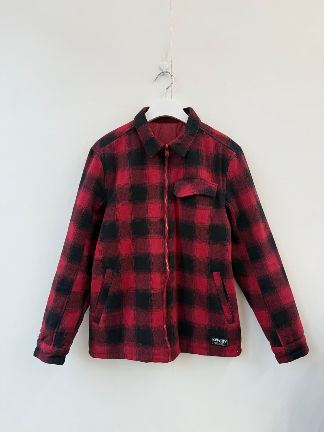 오클리 레드체크 리버시블 카라 점퍼 상품이미지4