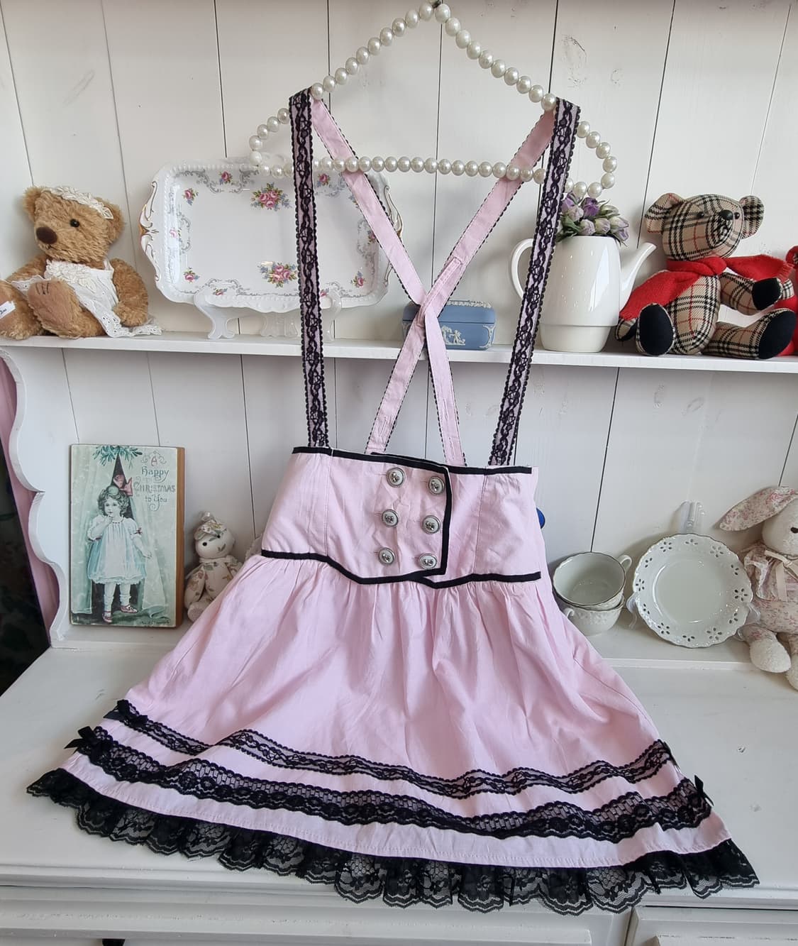 트랄라라 레이스 멜빵 핑크 원피스 상품이미지3