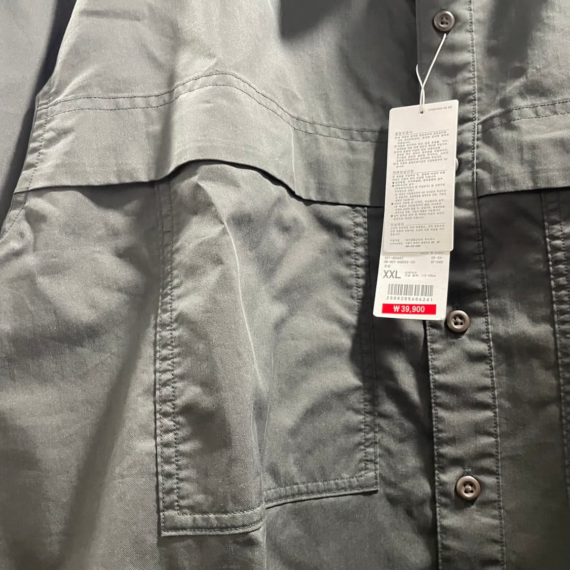 유니클로U/ 유틸리티 셔츠 그레이/ XXL 상품이미지8