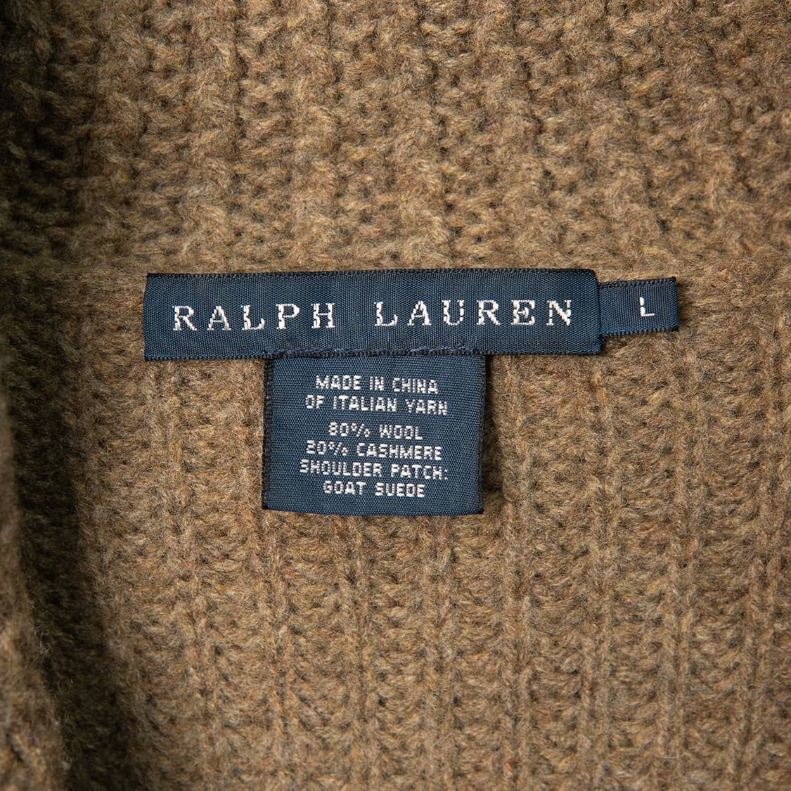 [우먼스 L] 랄프로렌 울 캐시미어 스웨이드 패치 숄카라 가디건  상품이미지5