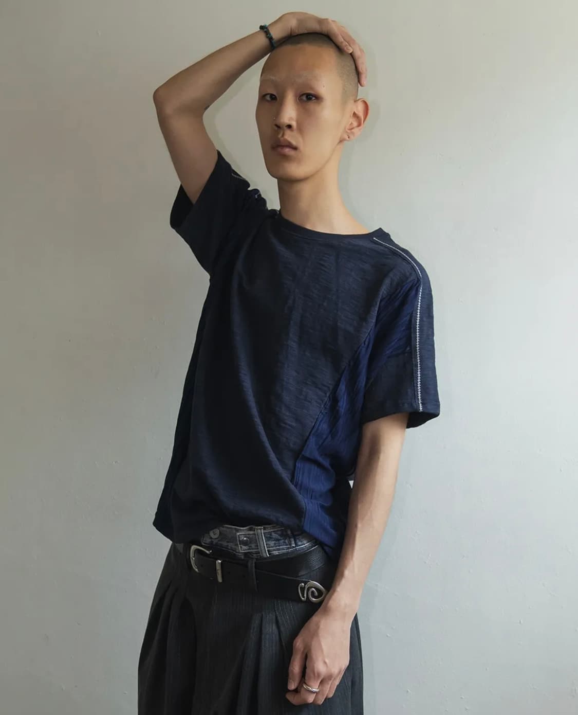 카락터 Crease half T-shirts / Navy 상품이미지4