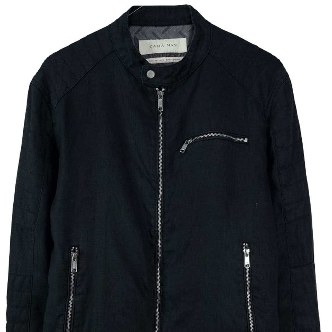 [자라] 린넨 쉘 집업 바이커 자켓 블랙 M18373 상품이미지4