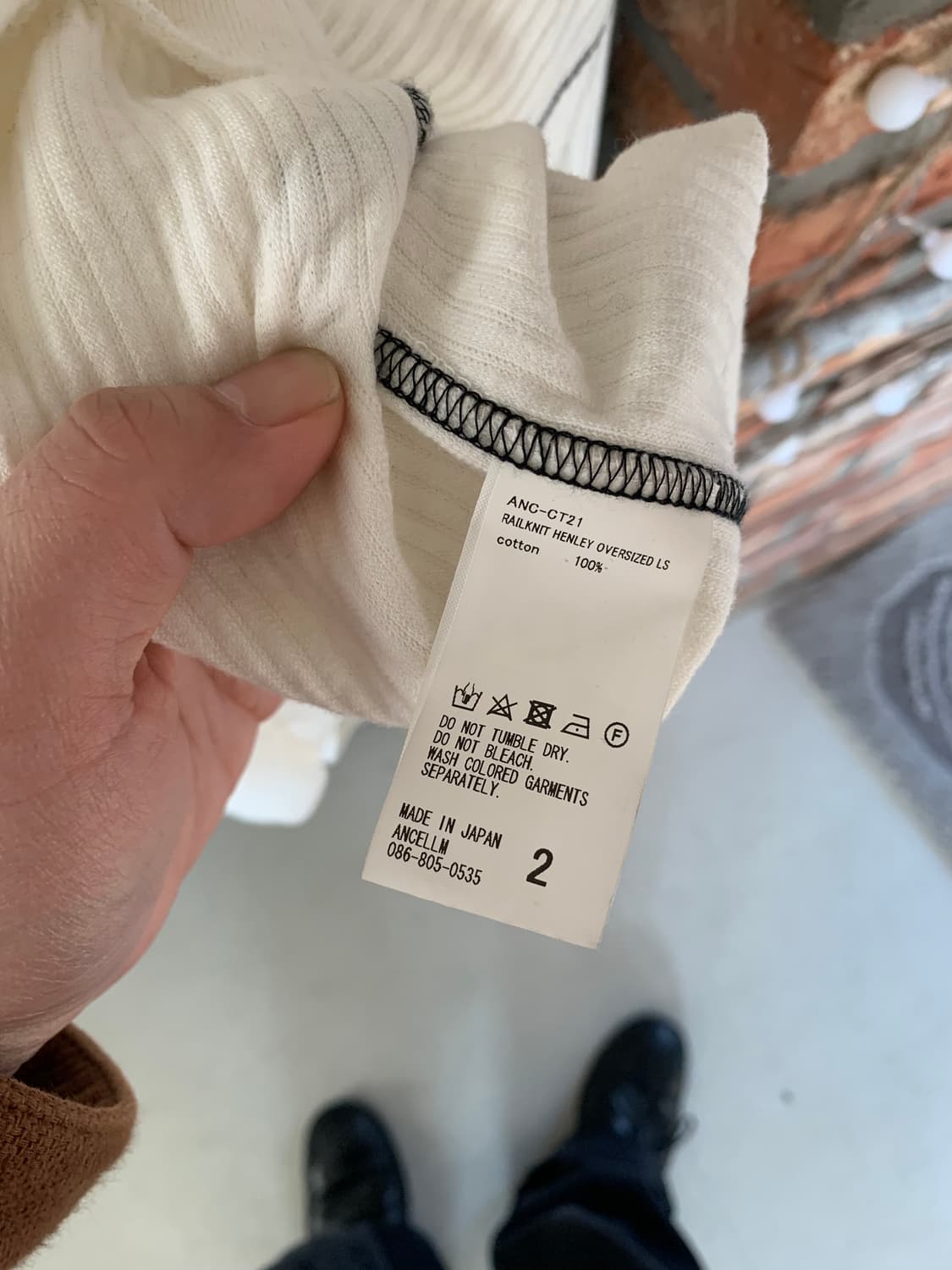 Ancellm 안셀름 오버사이즈 헨리 레일니트 슬리브 상품이미지7