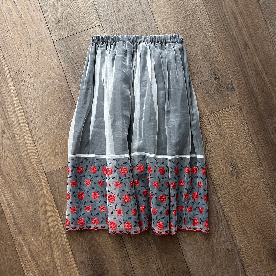 Organza Layered Floral Needlepoint Skirt 상품이미지8