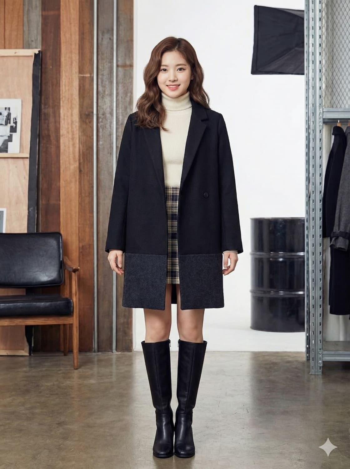 COS 코스 울 캐시미어 모헤어 블렌드 컬러블록 코트 상품이미지1