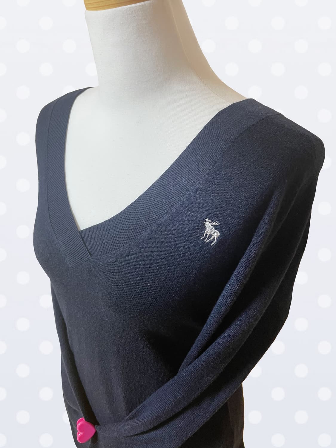 빈티지 아베크롬비 네이비 브이넥 롱슬리브 니트 탑 상품이미지2